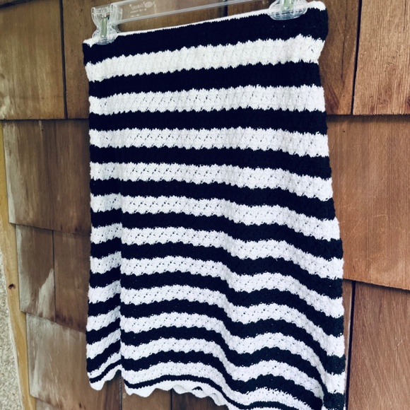 TOMMY JEANS Size L  Womens Crochet Cotton Mini Skirt Population Black & White - Picture 14 of 14